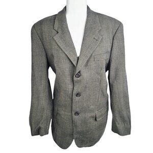 VTG Lord & Taylor x Kasper Houndstooth Plaid Wool Suit Coat 3 Button